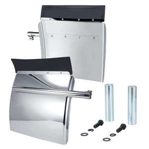 24"x24" Quarter Fenders for Semi Truck, Stainless Steel/Polypropylene, Tube Bracket and Single Bolt Mounting Brackets Hardware Included, Right Left 2 Set in Pair (Stainless Steel - Silver)