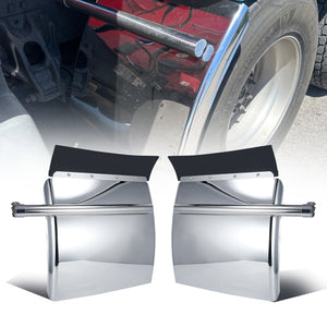 24"x24" Quarter Fenders for Semi Truck, Stainless Steel/Polypropylene, Tube Bracket and Single Bolt Mounting Brackets Hardware Included, Right Left 2 Set in Pair (Stainless Steel - Silver)