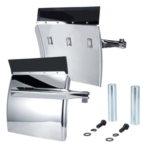 24" x 24" Quarter Fenders for Semi Truck, 430 Stainless Steel, Triangle Bracket and Mounting Hardware Included, Right Left, Fit for Freightliner, Kenworth, Volvo, Peterbilt