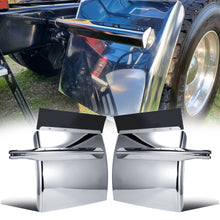 Load image into Gallery viewer, 24&quot; x 24&quot; Quarter Fenders for Semi Truck, 430 Stainless Steel, Triangle Bracket and Mounting Hardware Included, Right Left, Fit for Freightliner, Kenworth, Volvo, Peterbilt
