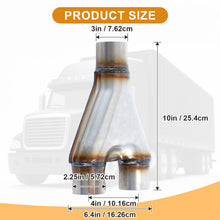 Cargar imagen en el visor de la galería, Exhaust Y Pipe, Universal Stainless Steel Y Pipe 10&quot; Long
