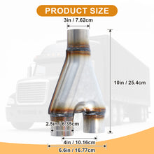 Cargar imagen en el visor de la galería, Exhaust Y Pipe, Universal Stainless Steel Y Pipe 10&quot; Long

