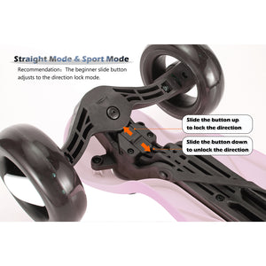 Kick Scooter for Kids with 3 Big Light Up Wheels, Lean to Steer, Adjustable Height, Wheel Scooter for Boys Girls Toddler