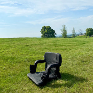 Stadium Seat for Bleacher & Bench Portable Folding Chair with Padded Cushion Reclining Stadium Chair with Back Support, Shoulder Straps, Zipper Bag