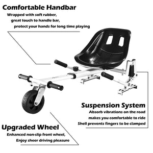 Hoverboard seat Attachment, Hoverboard go Kart for Adults & Kids, Accessories to Transform Hoverboard into go cart, Hover carts for self Balancing Scooter with Off-Road tire and Shock Absorber