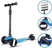 Cargar imagen en el visor de la galería, Kick Scooter for Kids with 3 Big Light Up Wheels, Lean to Steer, Adjustable Height, Wheel Scooter for Boys Girls Toddler
