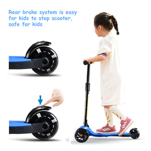 Hishine Kick Scooter for Kids with 3 Light up Wheels and Adjustable Height for 2-7 Years Old Ages Girls Boys Toddlers & Children,Lean to Steer, 3-Wheeled Scooters