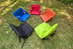 Stadium Seat for Bleacher & Bench Portable Folding Chair with Padded Cushion Reclining Stadium Chair with Back Support, Shoulder Straps, Zipper Bag