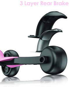Kick Scooter for Kids with 3 Big Light Up Wheels, Lean to Steer, Adjustable Height, Wheel Scooter for Boys Girls Toddler