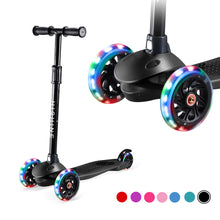 Load image into Gallery viewer, Hishine Kick Scooter for Kids with 3 Light up Wheels and Adjustable Height for 2-7 Years Old Ages Girls Boys Toddlers &amp; Children,Lean to Steer, 3-Wheeled Scooters
