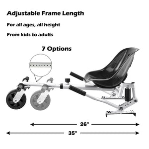 Hoverboard seat Attachment, Hoverboard go Kart for Adults & Kids, Accessories to Transform Hoverboard into go cart, Hover carts for self Balancing Scooter with Off-Road tire and Shock Absorber