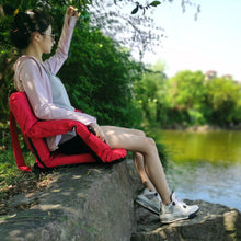 Load image into Gallery viewer, Stadium Seat for Bleacher &amp; Bench Portable Folding Chair with Padded Cushion Reclining Stadium Chair with Back Support, Shoulder Straps, Zipper Bag
