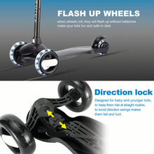 Cargar imagen en el visor de la galería, Kick Scooter for Kids with 3 Big Light Up Wheels, Lean to Steer, Adjustable Height, Wheel Scooter for Boys Girls Toddler

