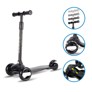 Kick Scooter for Kids with 3 Big Light Up Wheels, Lean to Steer, Adjustable Height, Wheel Scooter for Boys Girls Toddler