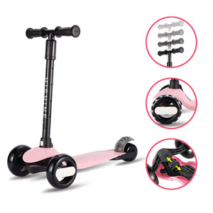 Kick Scooter for Kids with 3 Big Light Up Wheels, Lean to Steer, Adjustable Height, Wheel Scooter for Boys Girls Toddler